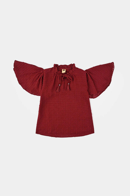 Girls Casual Top -MAROON Chiffon