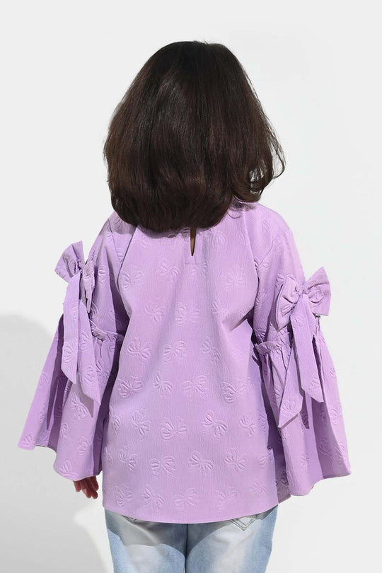 Girls Poly Crinkle Casual Top Lavender Dreams