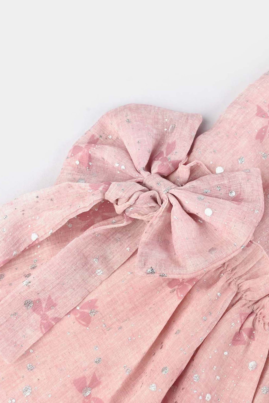 Girls Chiffon Casual Top Pink Bow