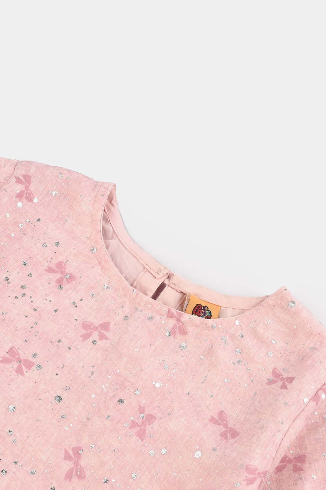 Girls Chiffon Casual Top Pink Bow