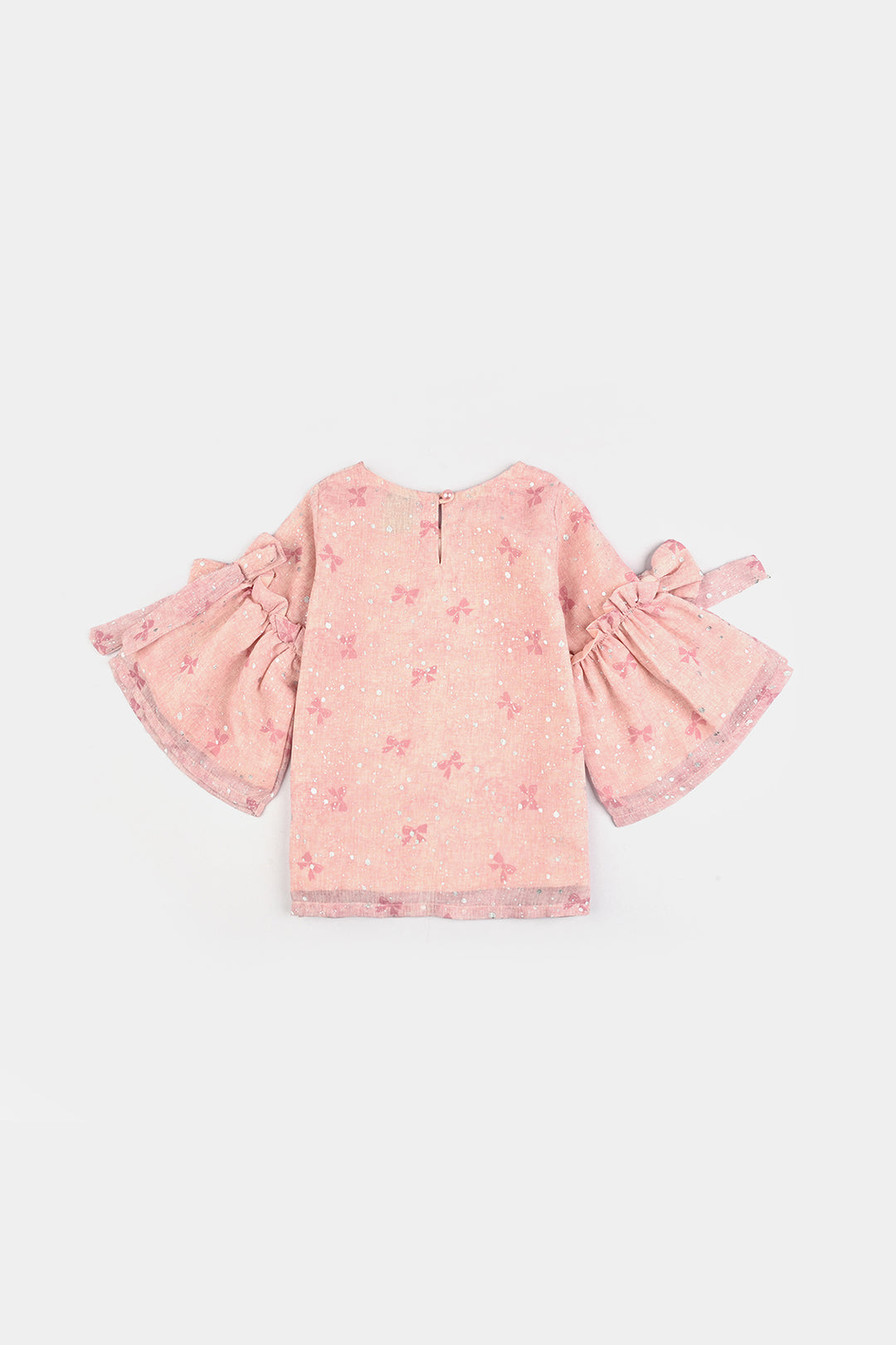 Infant Girls Chiffon Casual Top Pink Bow