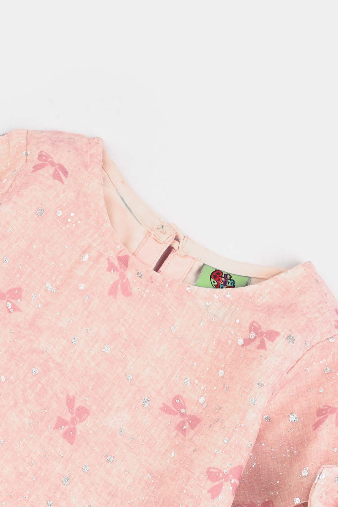 Infant Girls Chiffon Casual Top Pink Bow