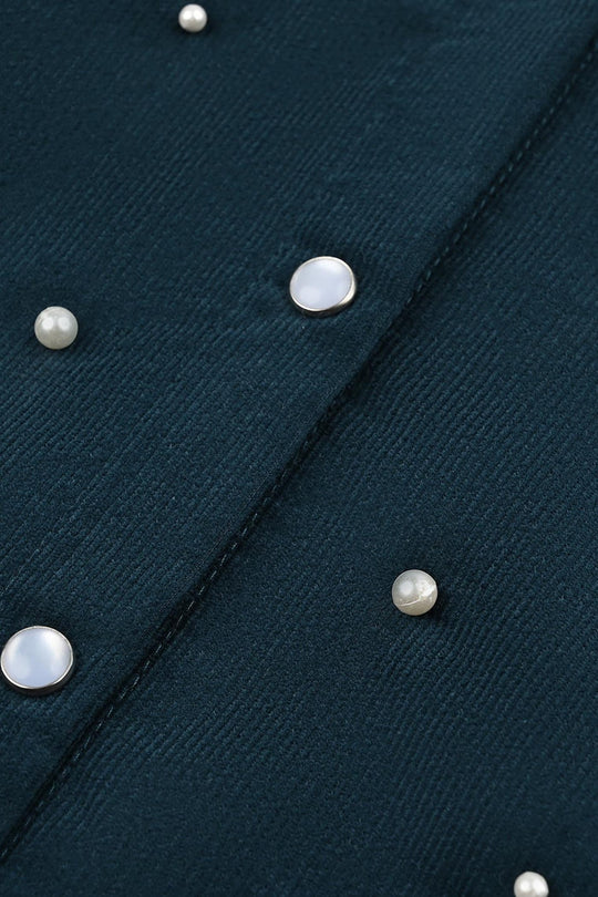 Girls Corduroy Top Aqua-Teal.Green