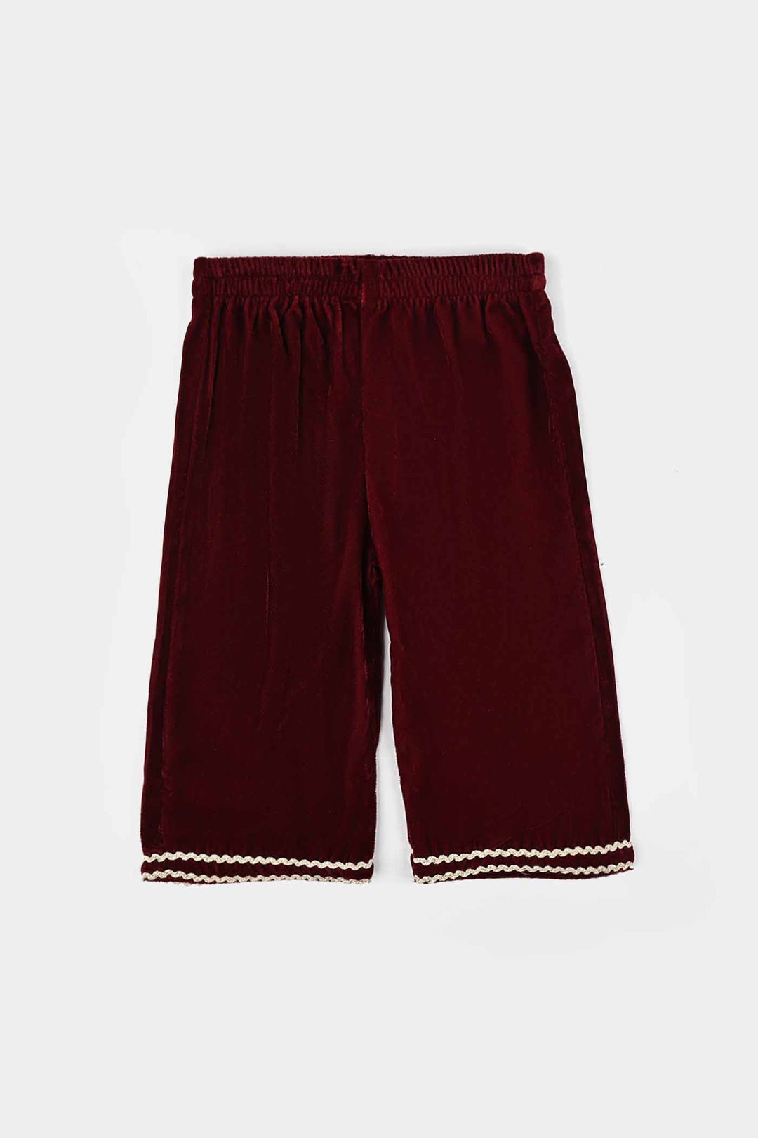 Infant Girls Velvet Fancy 3Pcs Gumaan-MAROON