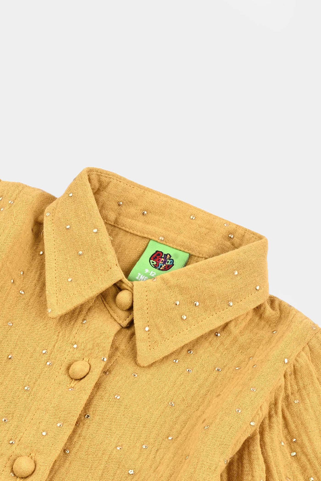 Infant Girls Cotton Casual Top Mustard Shine - Mustard