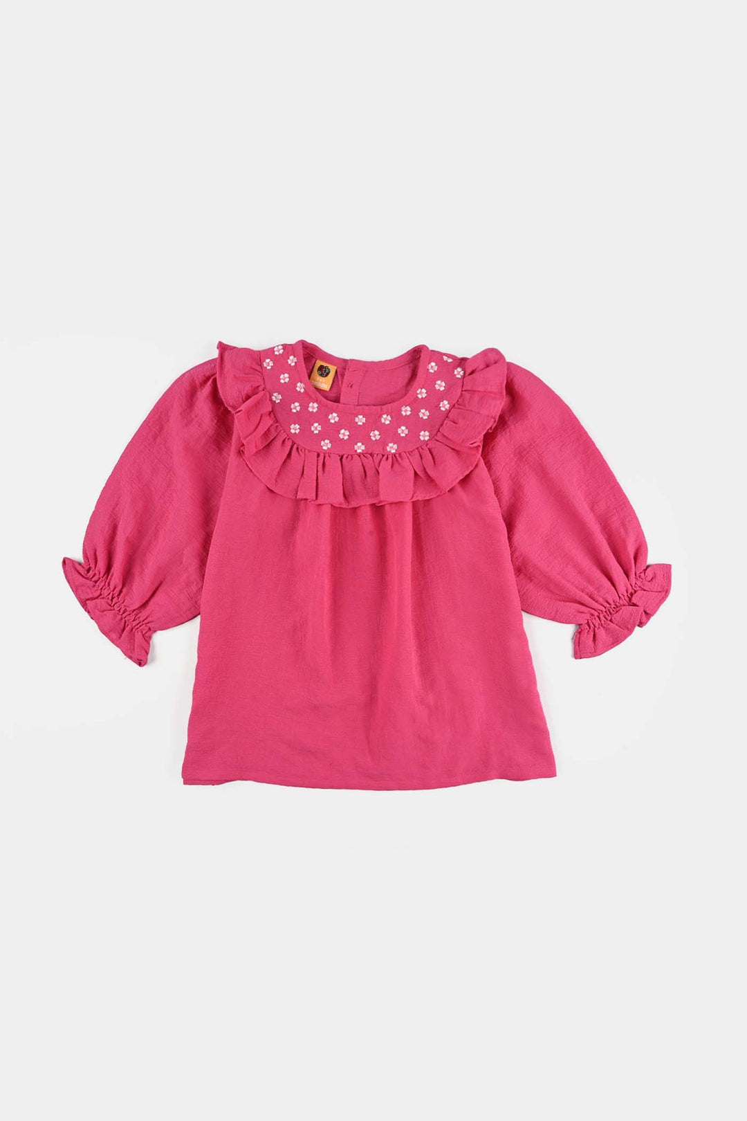 Girls Poly Mesh Emb Co-Ord Set Celia - Pink