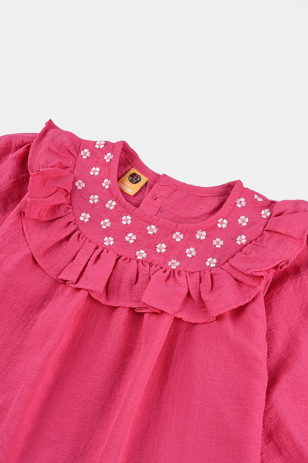 Girls Poly Mesh Emb Co-Ord Set Celia - Pink