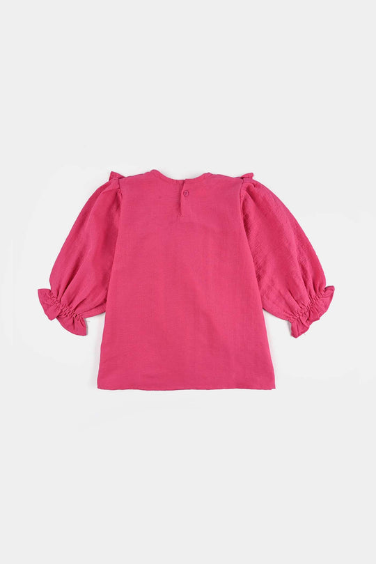 Girls Poly Mesh Emb Co-Ord Set Celia - Pink