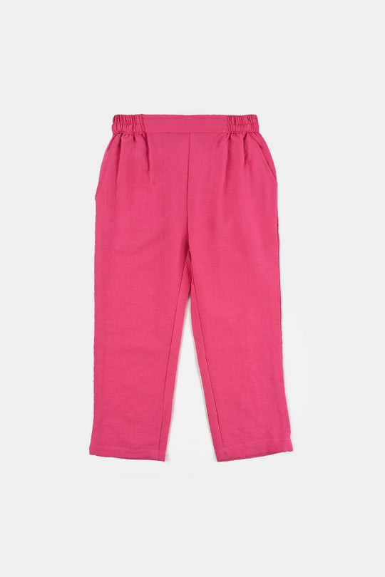 Girls Poly Mesh Emb Co-Ord Set Celia - Pink