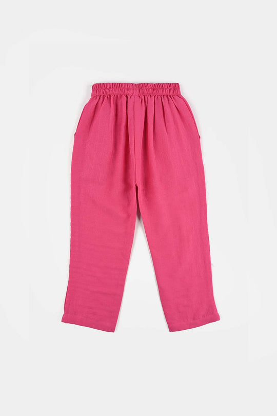 Girls Poly Mesh Emb Co-Ord Set Celia - Pink
