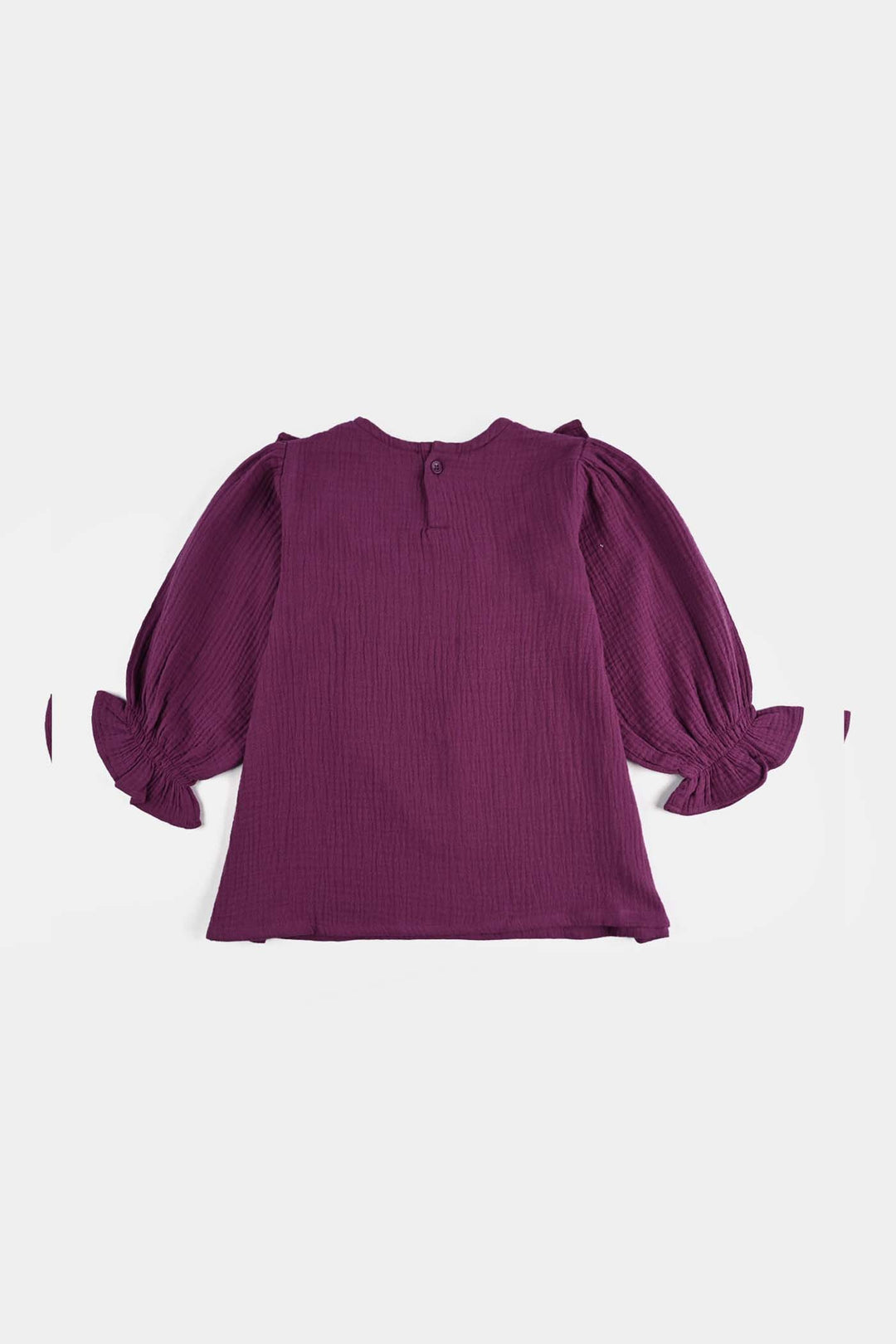 Girls Poly Crinkle Emb Co-Ord Set Plum - Purple