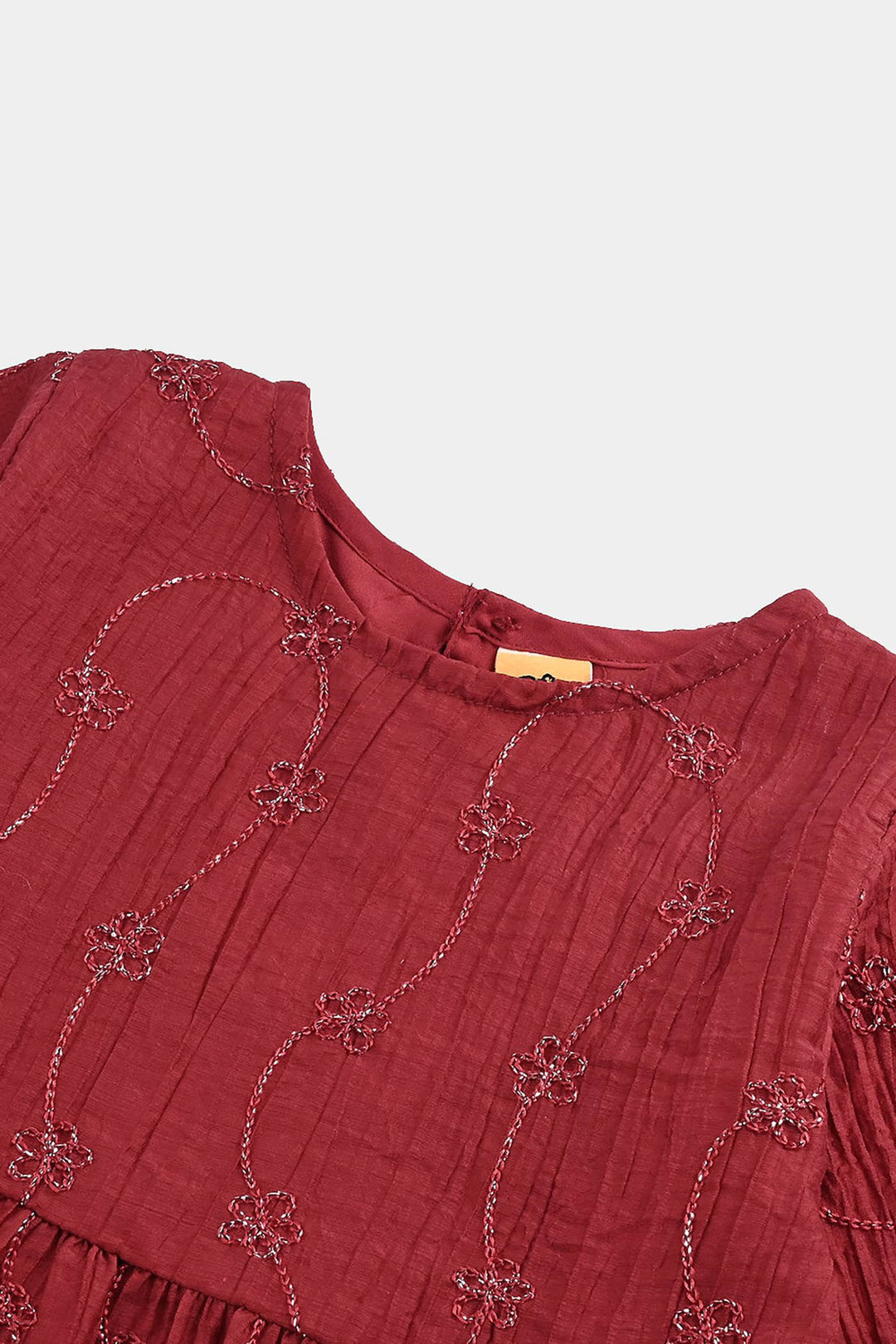 Girls Chiffon Casual Frock-RED