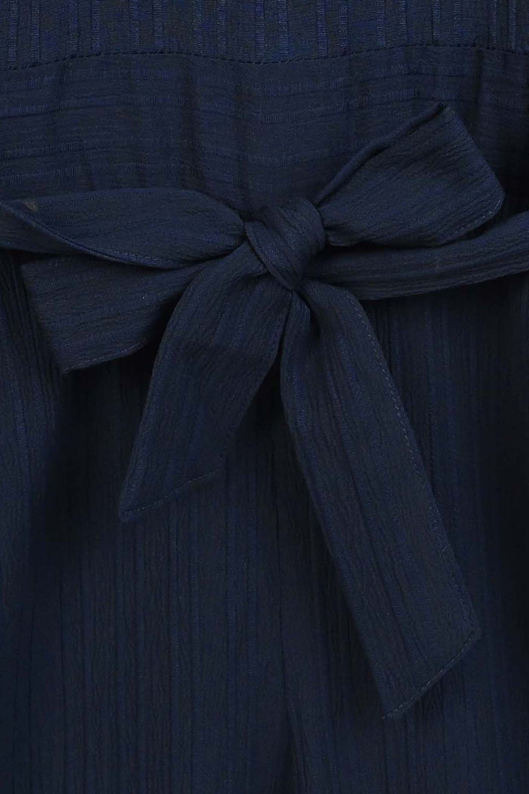 Girls Poly Crinkle Emb Jumpsuit Hazel-Navy Blue