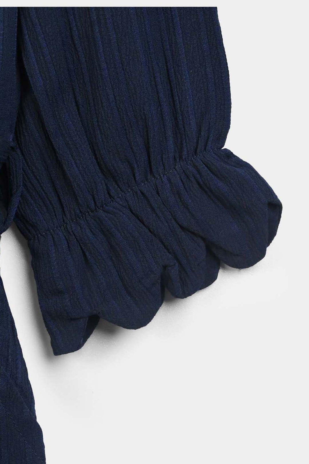 Girls Poly Crinkle Emb Jumpsuit Hazel-Navy Blue