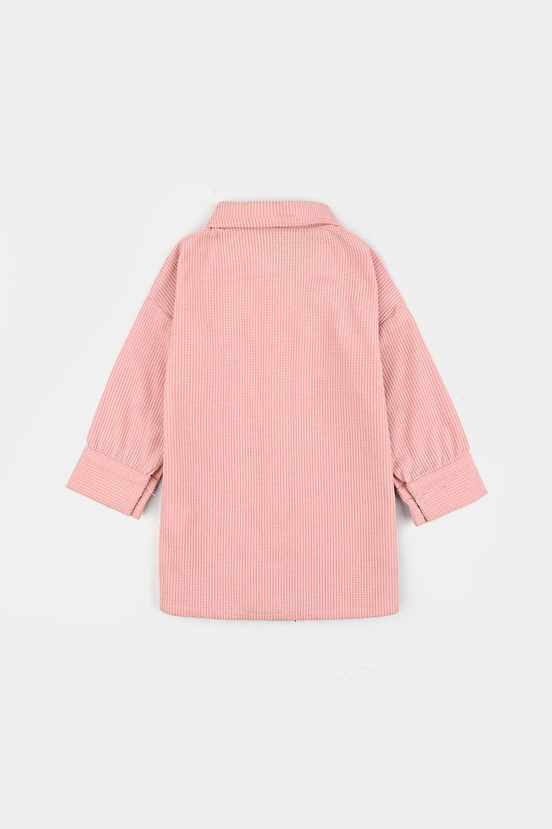 Infant Girls Poly Crinkle Emb Top Butterfly-Pink