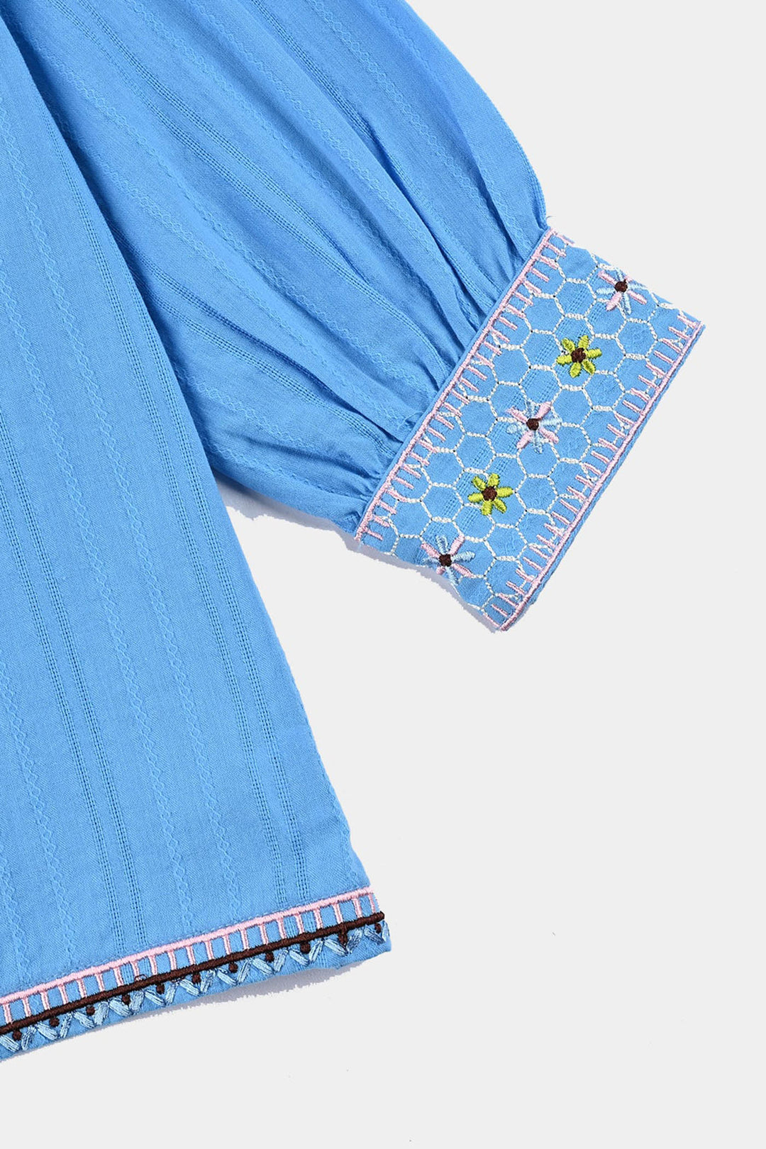 Girls Cotton Emb Top Fantasy-LT.Blue