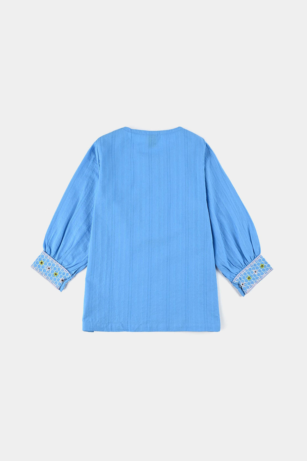 Girls Cotton Emb Top Fantasy-LT.Blue