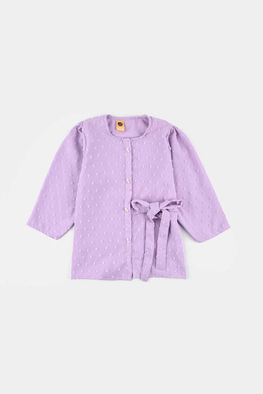 Girls Poly Crinkle Co-Ord Set Pansy - Lilac