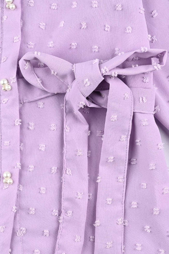 Girls Poly Crinkle Co-Ord Set Pansy - Lilac