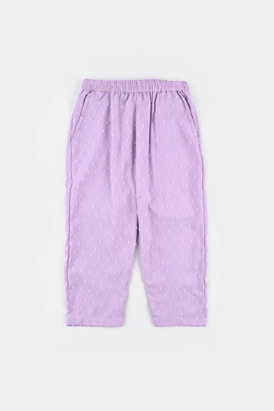 Girls Poly Crinkle Co-Ord Set Pansy - Lilac