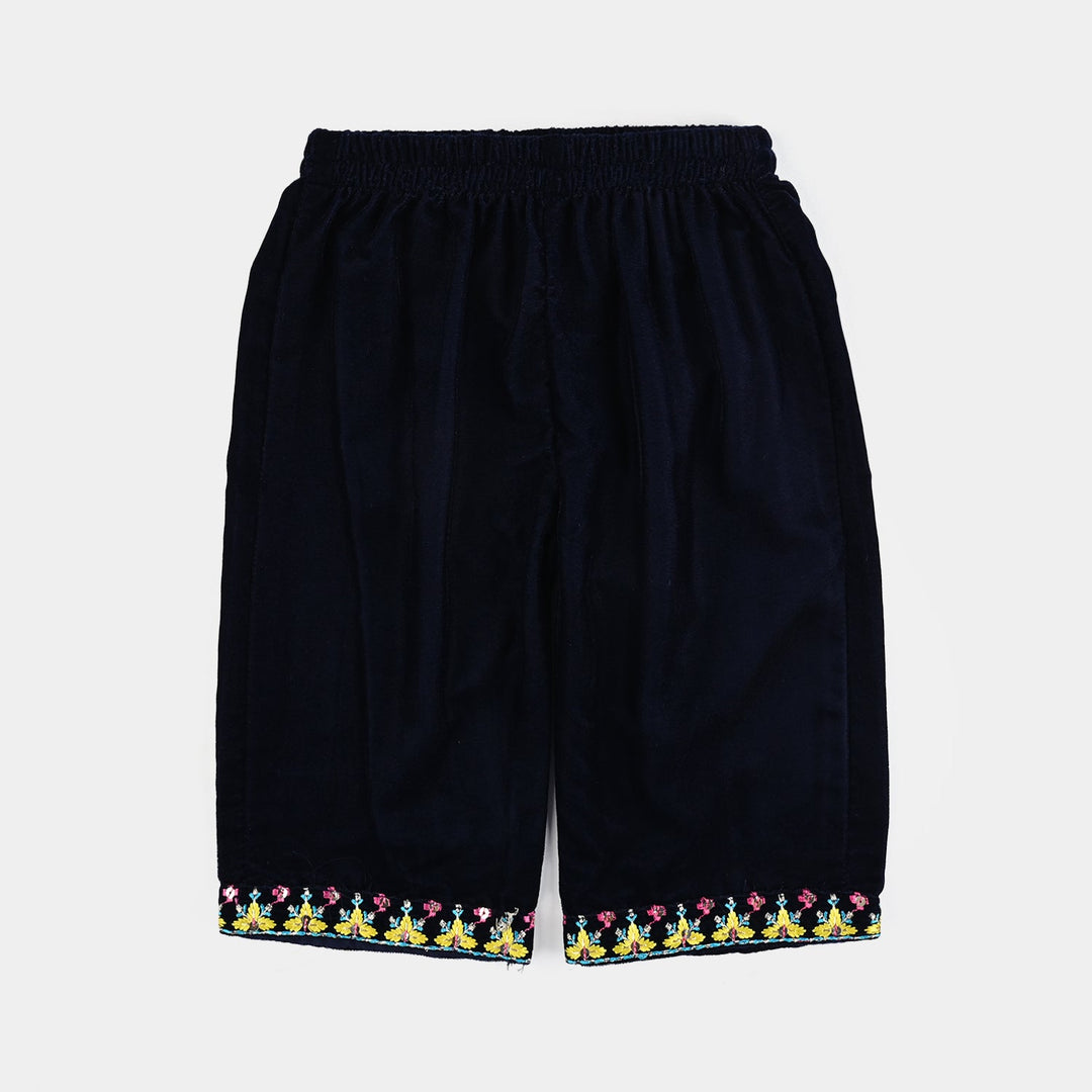 Infant Girls Velvet 3Pcs Neelam-Navy Blue