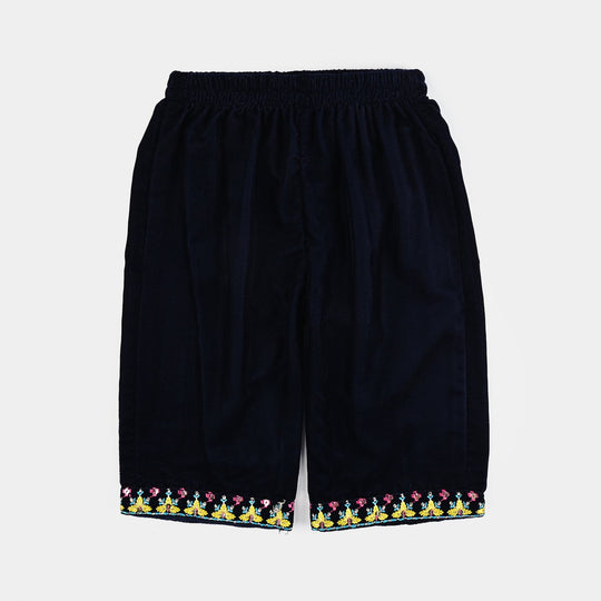 Infant Girls Velvet 3Pcs Neelam-Navy Blue