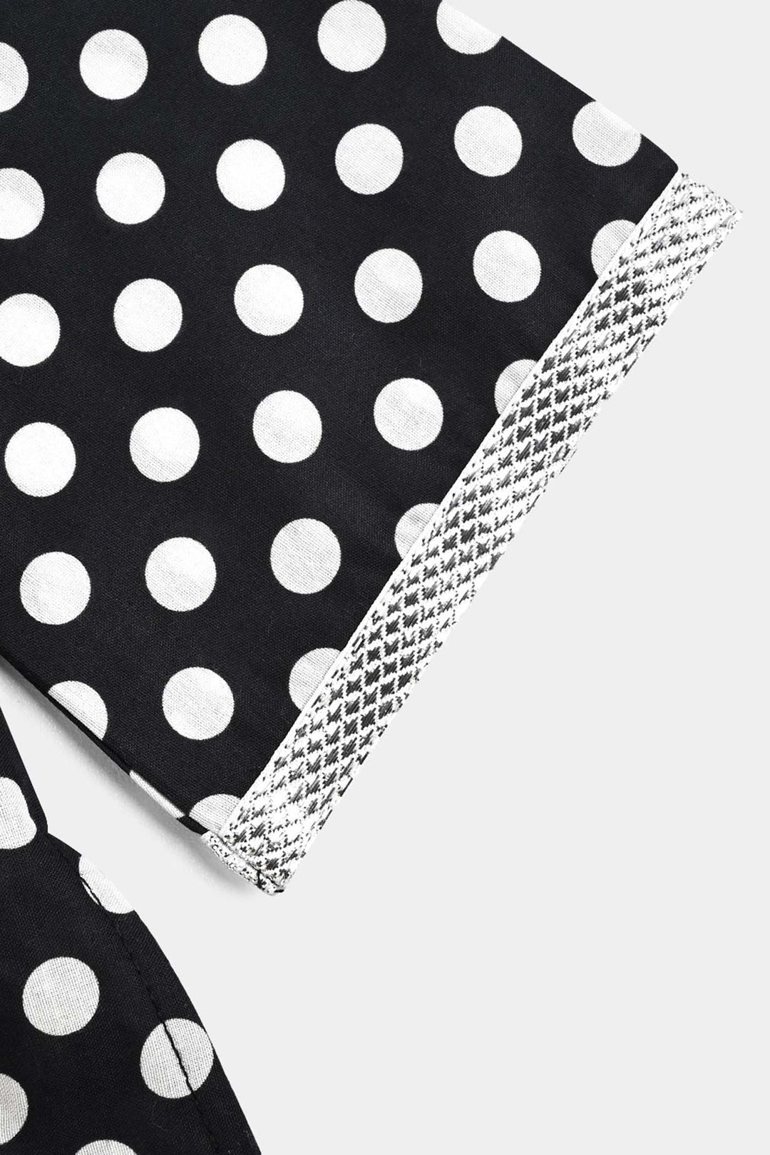 Infant Girls Cotton Poplin Printed & Emb 2 Pcs Polka Dote - BLACK