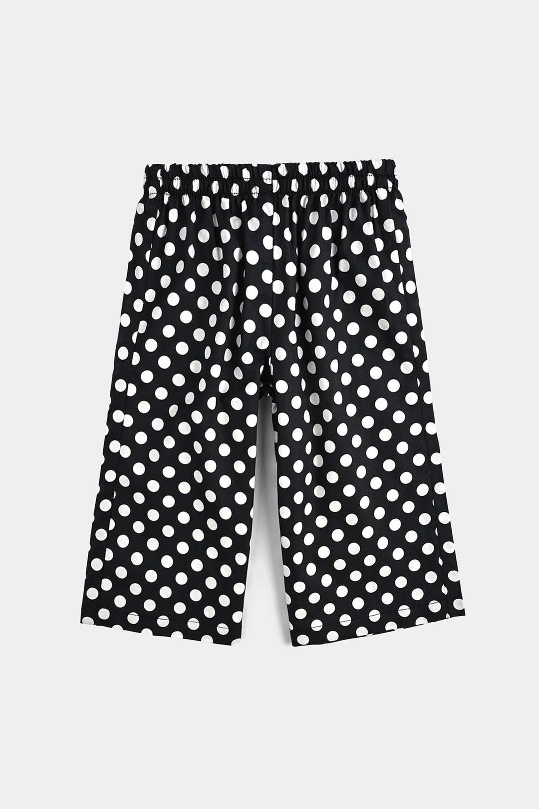 Infant Girls Cotton Poplin Printed & Emb 2 Pcs Polka Dote - BLACK