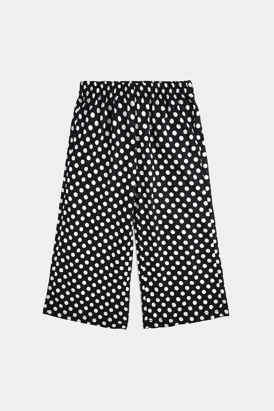 Girls Cotton Poplin Printed & Emb 2 Pcs Polka Dote - BLACK