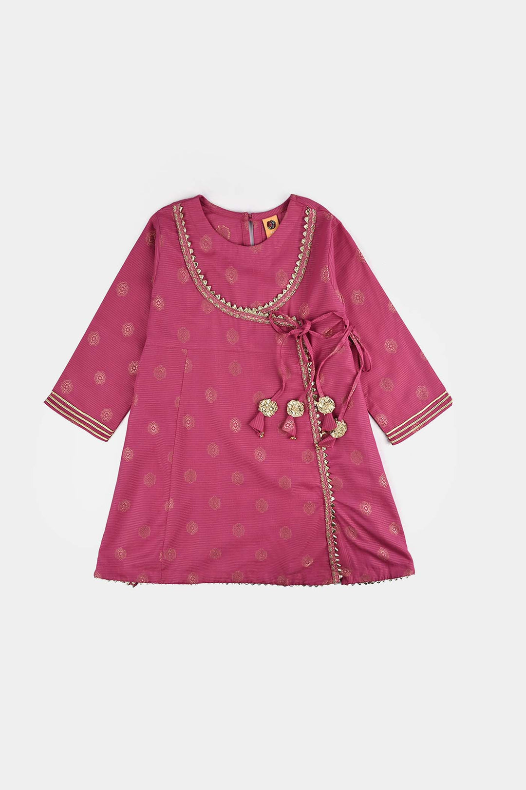 Girls Jacquard Fancy 3Pcs Heer-Magenta