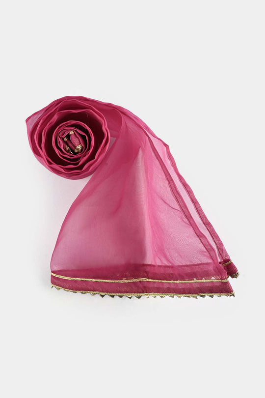 Girls Jacquard Fancy 3Pcs Heer-Magenta