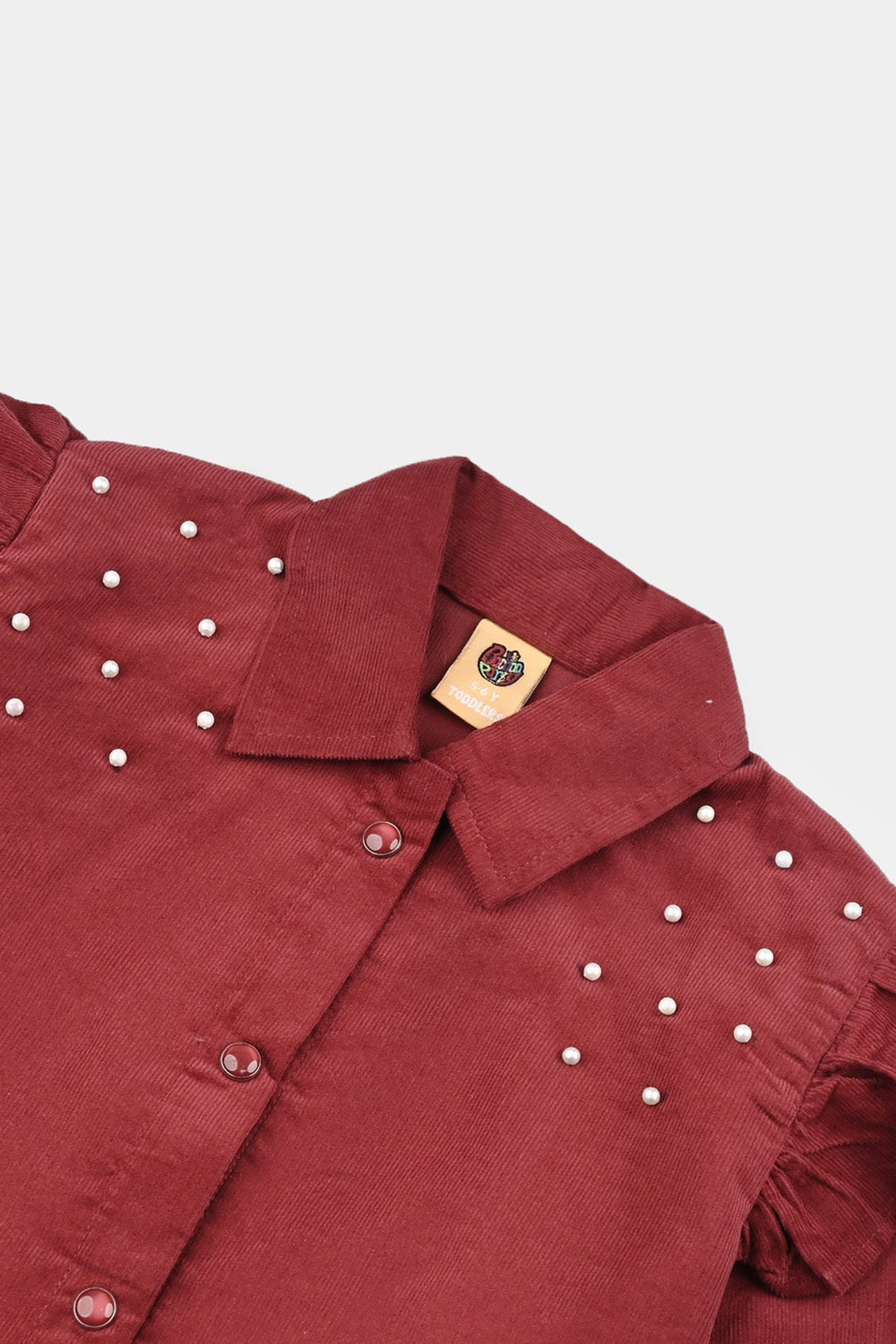 Girls Corduroy Co-Ord Set Rose-MAROON