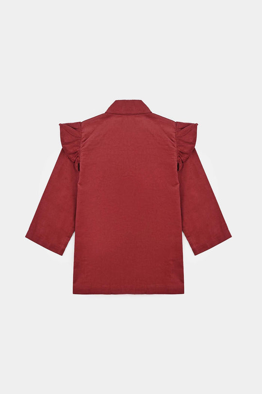 Girls Corduroy Co-Ord Set Rose-MAROON