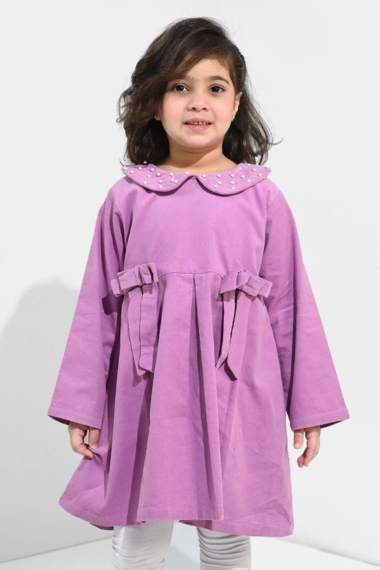 Girls Corduroy Casual Frock Peter Pan