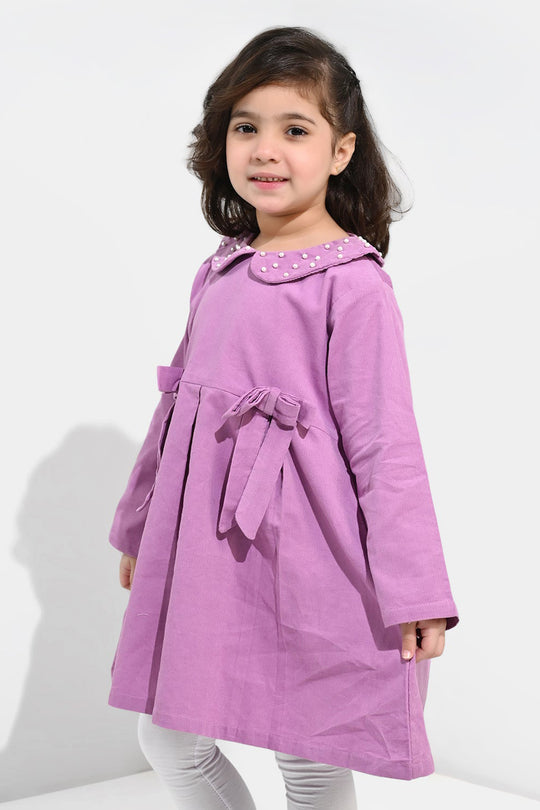 Girls Corduroy Casual Frock Peter Pan