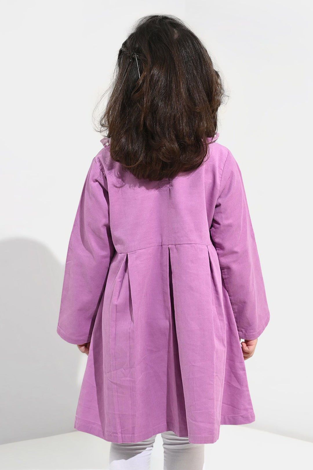 Girls Corduroy Casual Frock Peter Pan