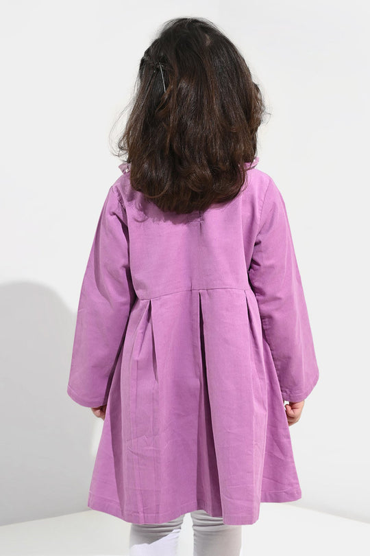 Girls Corduroy Casual Frock Peter Pan
