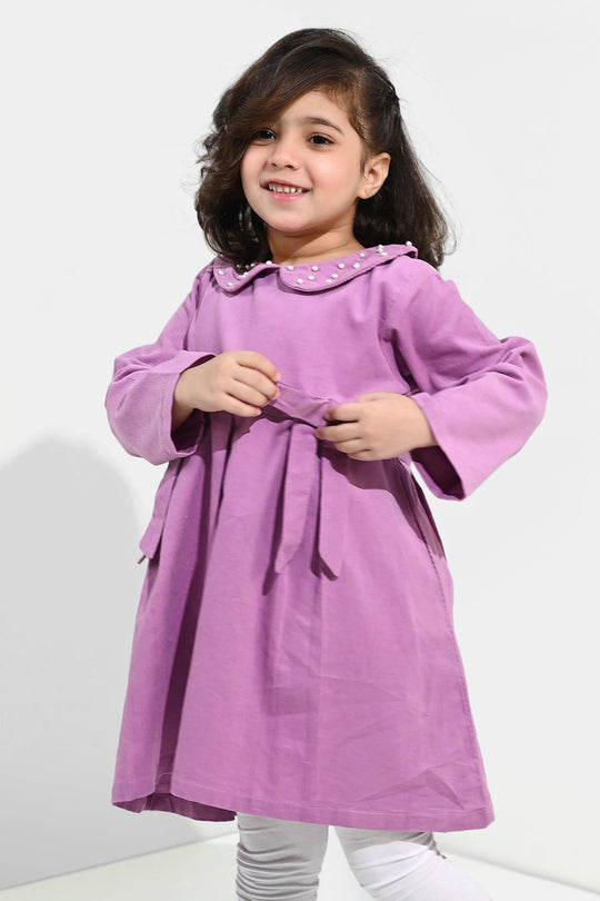 Girls Corduroy Casual Frock Peter Pan