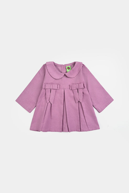 Infant Girls Corduroy Casual Frock Peter Pan