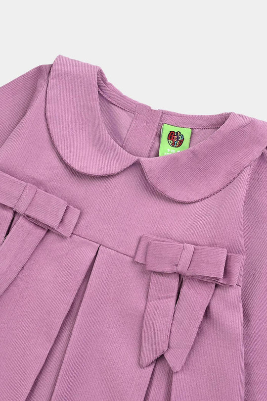 Infant Girls Corduroy Casual Frock Peter Pan