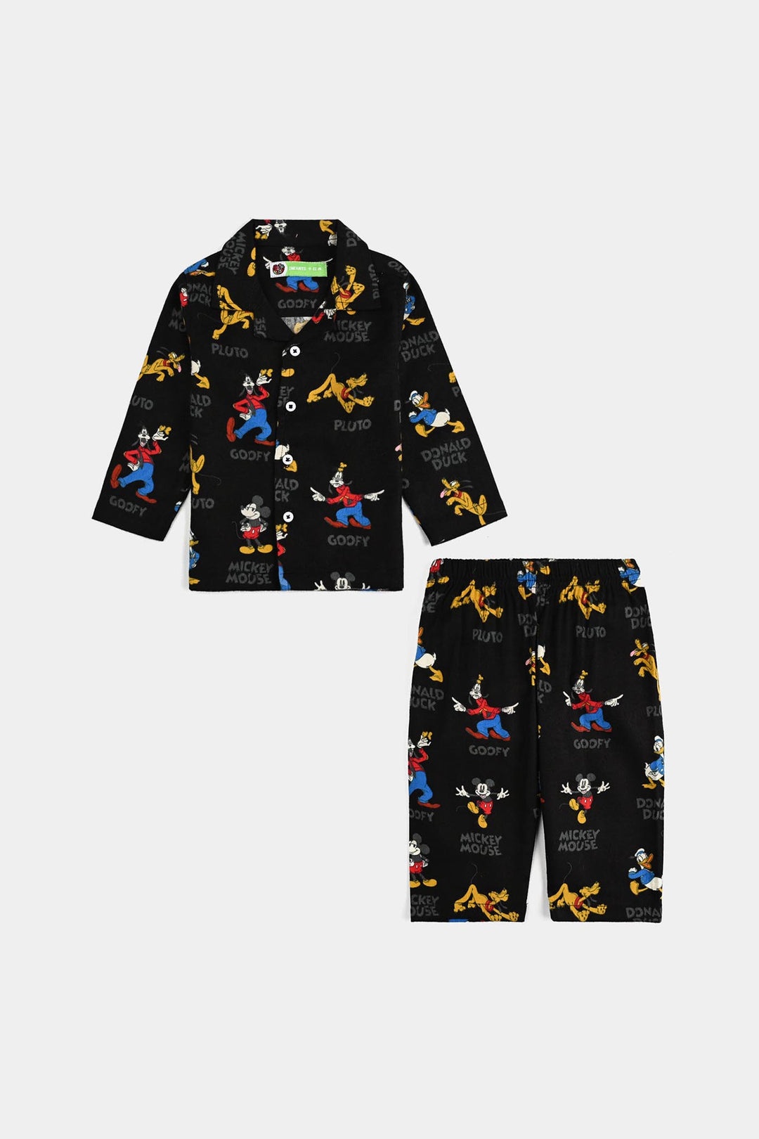 Infant Boys Flannel Night Suit-BLACK