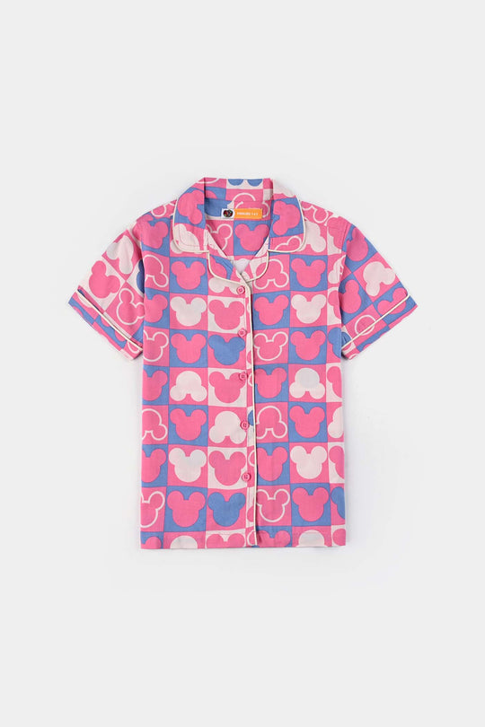 Girls Viscose Woven Night Suit- Multi