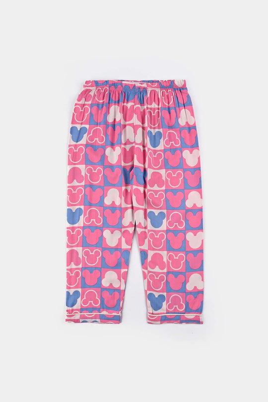 Girls Viscose Woven Night Suit- Multi