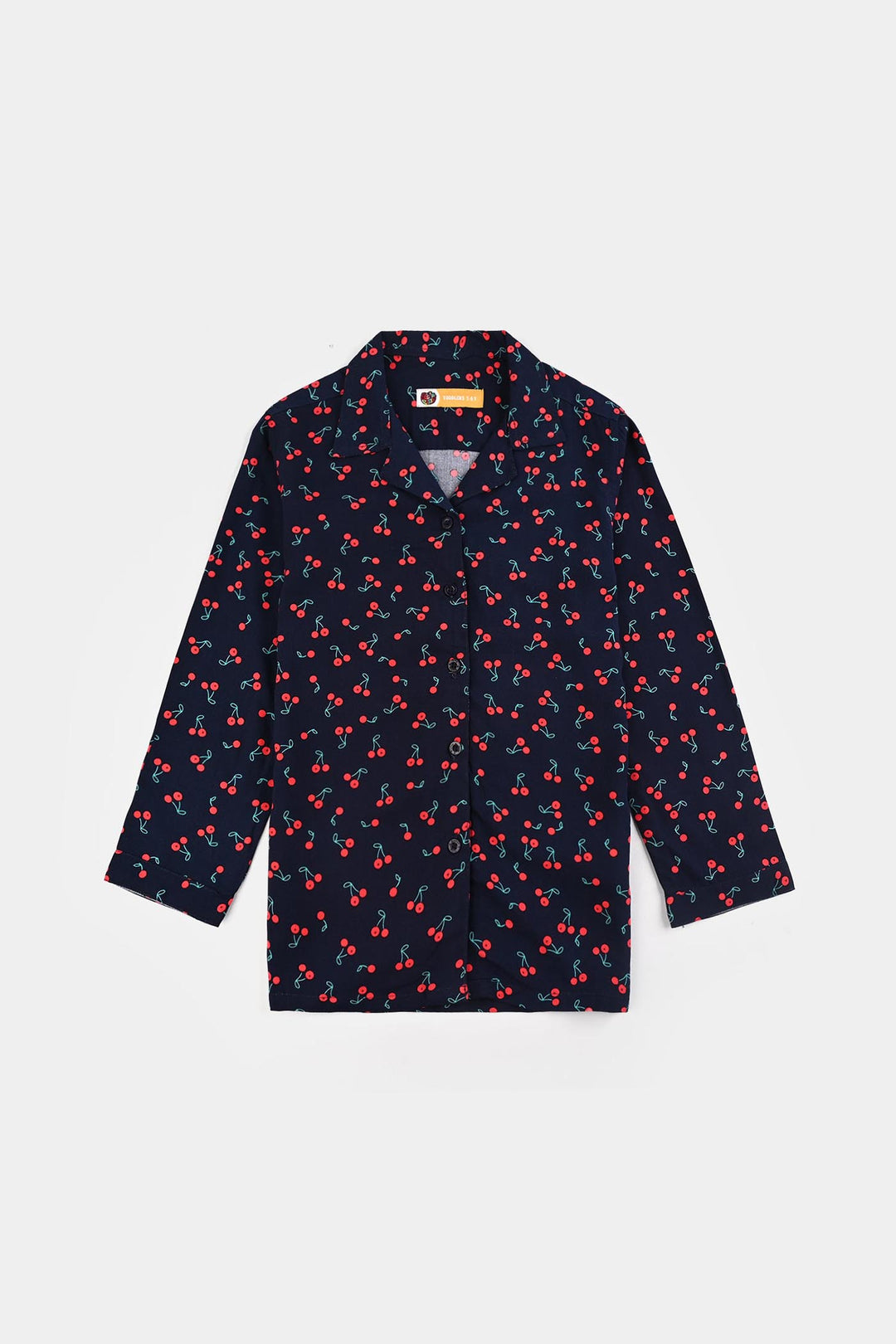 Girls Viscose Night Suit-Cherry-Blue