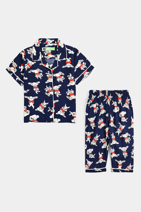 Infant Girls Viscose Night Suit - Blue