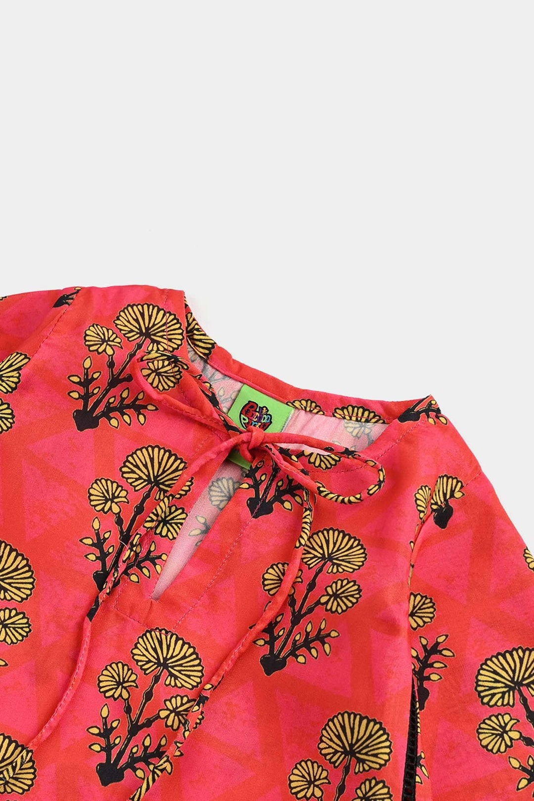 Infant Girls poly cambric Printed Kurti Laali-Red