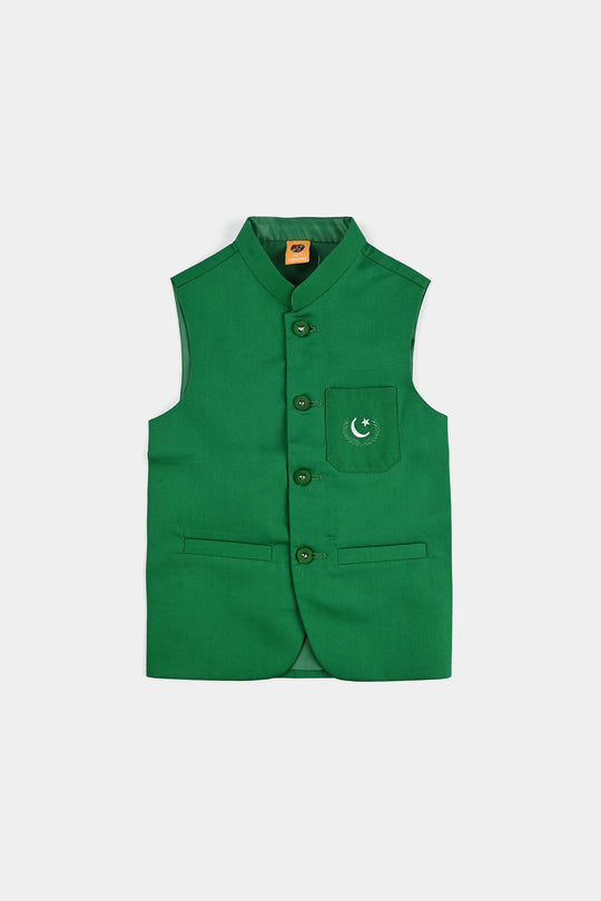 Boys 3 Cotton Poplin Piece Suit (Azadi)-WHITE