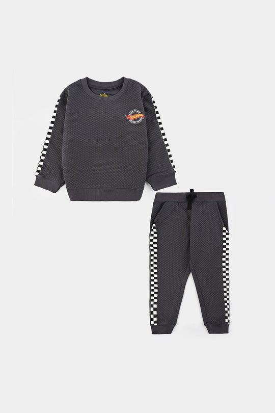 Boys Quilted 2 Piece HOT WHEELS-GREY