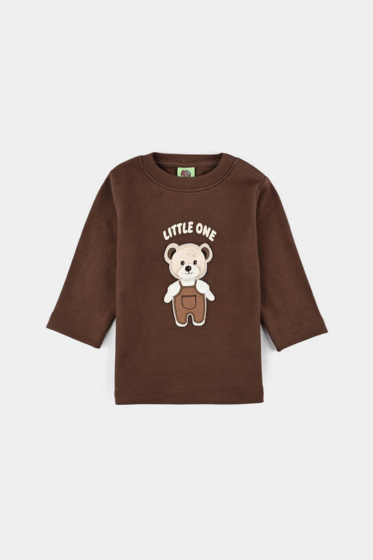 Infant Boys Cotton Interlock Suit Little One-BROWN