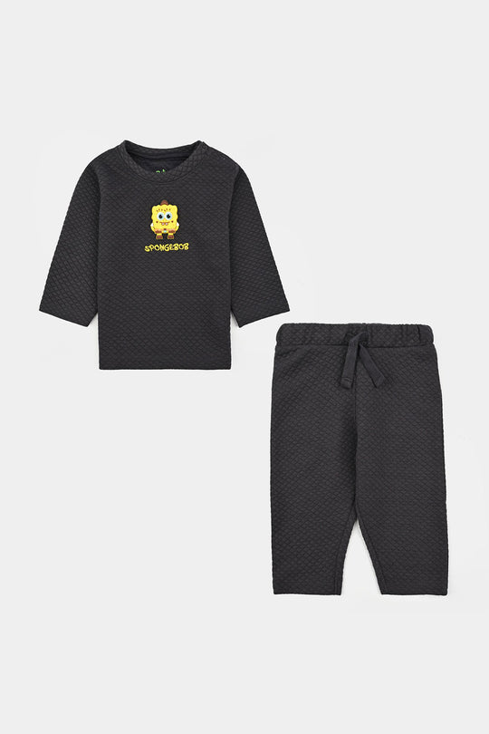 Infant Boys Quilted Suit Character-GREY